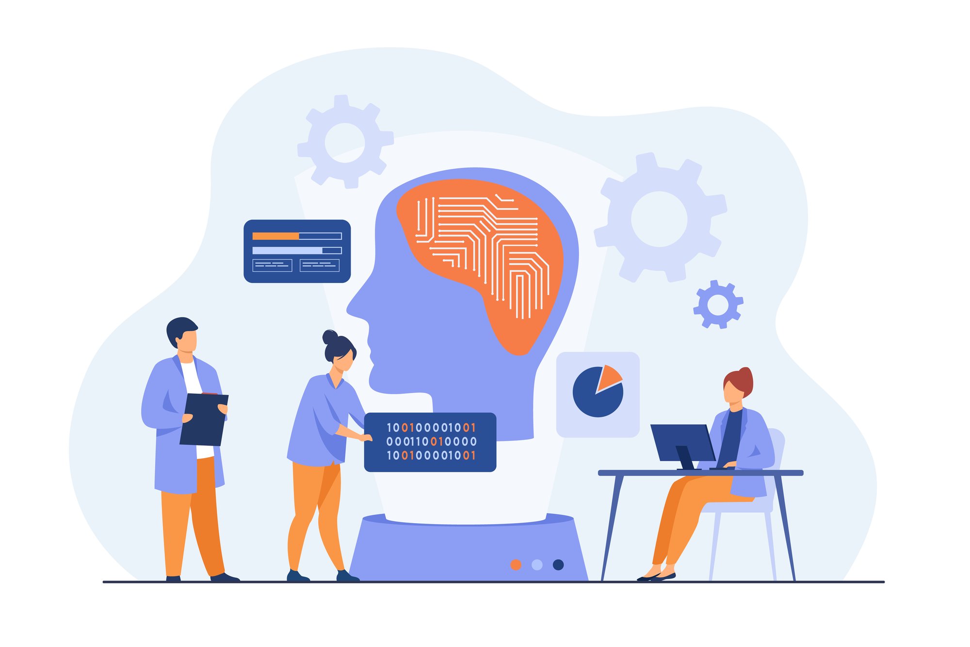 Scientists studying neural connections